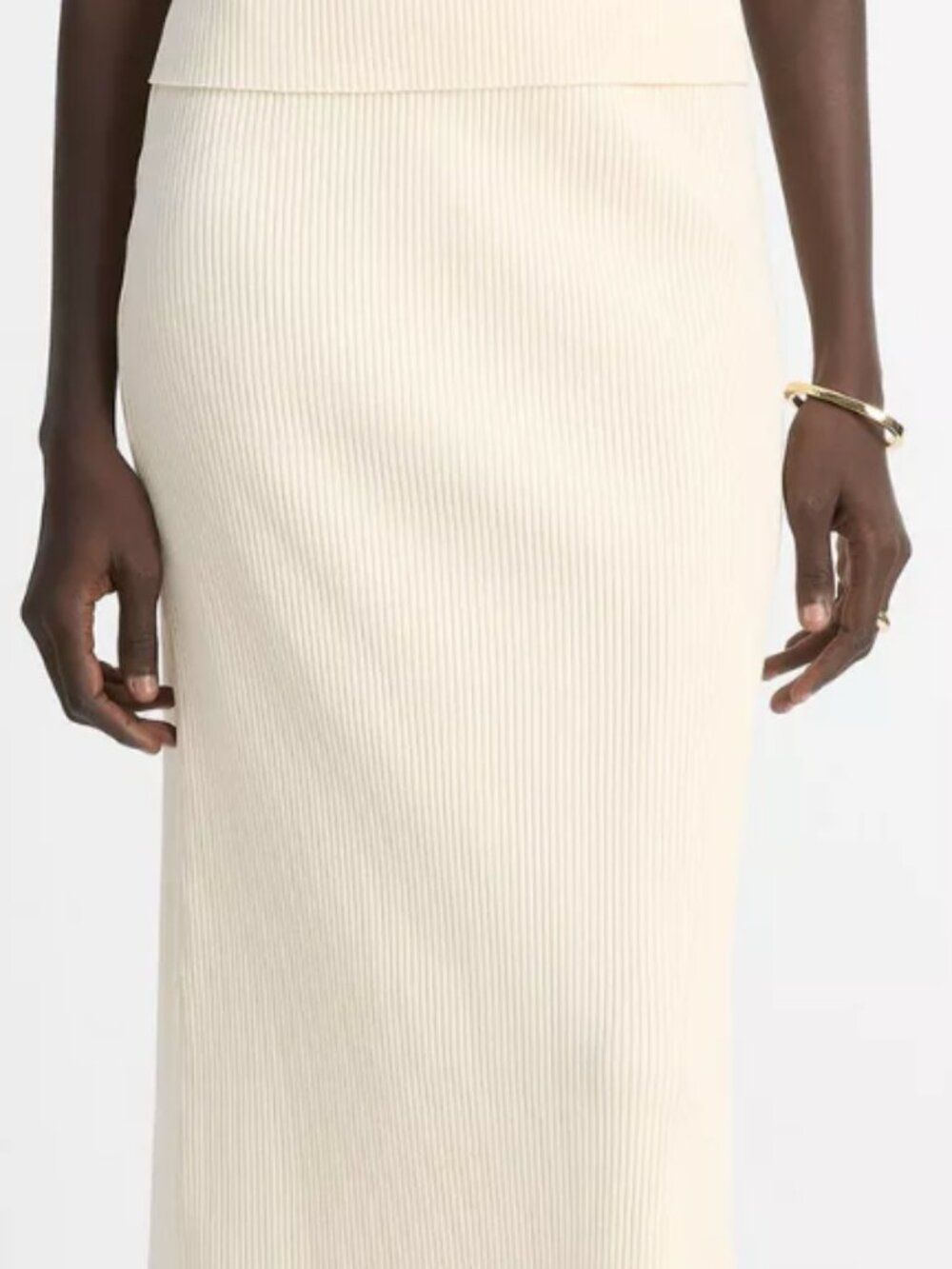 Vince Ribbed Cotton-Blend Midi/Pencil Skirt NWT L